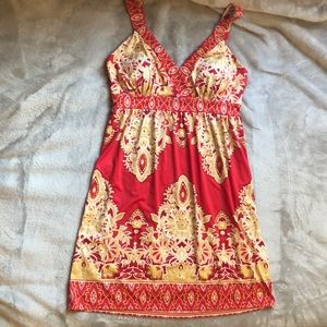 Red and gold sundress
